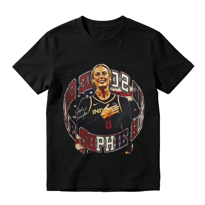 Sophie Cunningham Retro Graphic Tee - Indiana Fever #8 WNBA Fan T-Shirt for Men & Women
