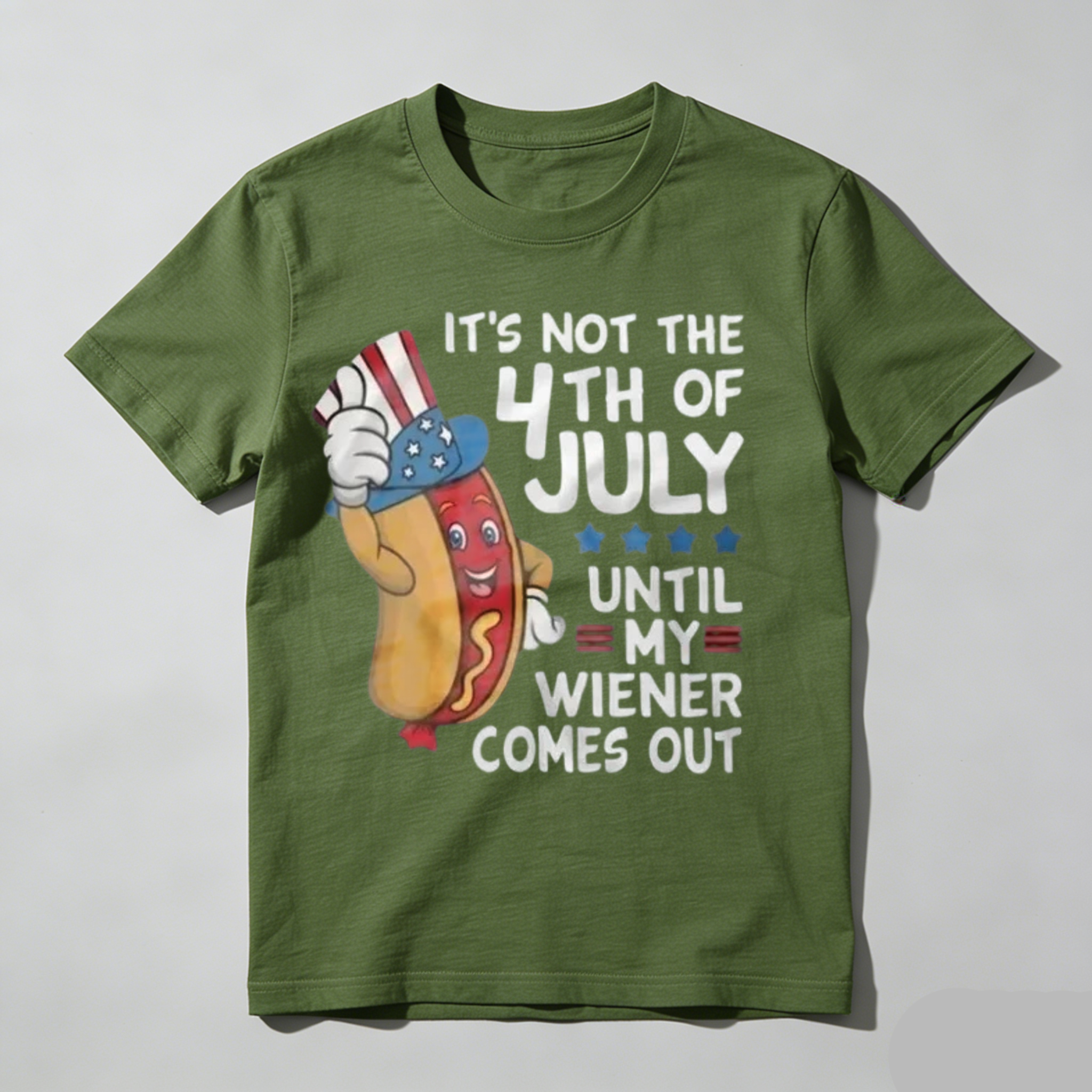 Its Not The 4th Of July Until The Wiener Comes Out Patriotic Hot Dog T-Shirt