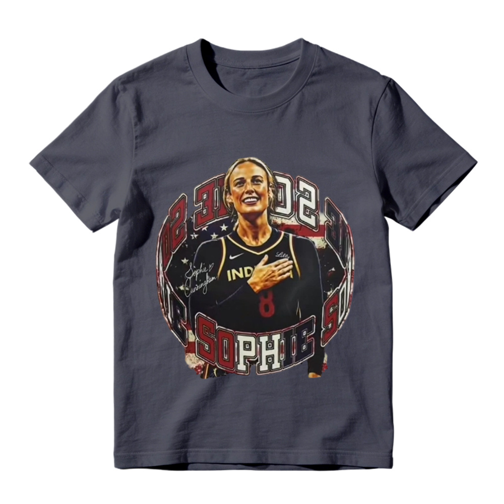 Sophie Cunningham Retro Graphic Tee - Indiana Fever #8 WNBA Fan T-Shirt for Men & Women