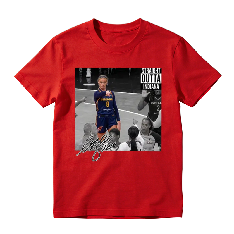 Straight Outta Indiana Basketball Graphic T-Shirt