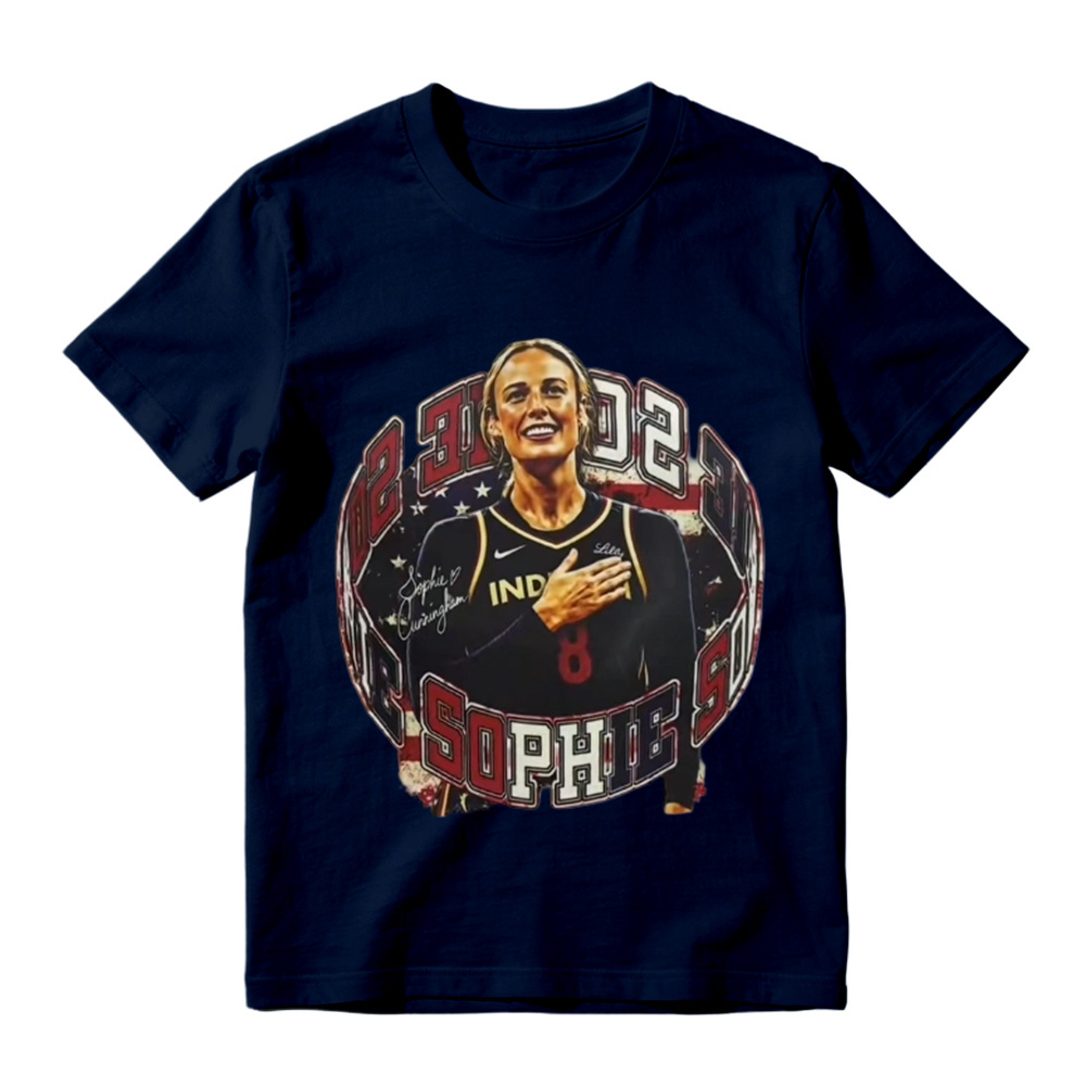 Sophie Cunningham Retro Graphic Tee - Indiana Fever #8 WNBA Fan T-Shirt for Men & Women