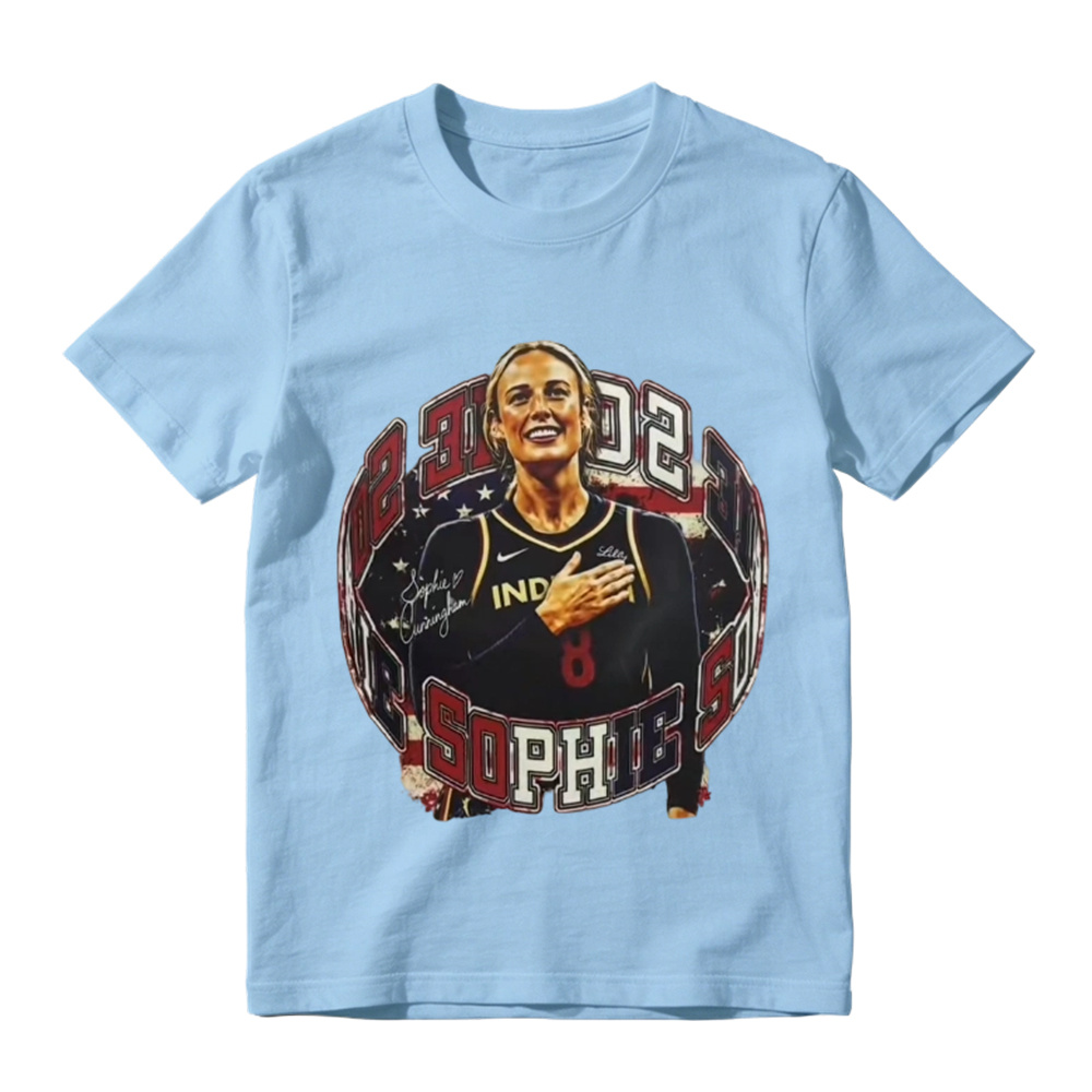 Sophie Cunningham Retro Graphic Tee - Indiana Fever #8 WNBA Fan T-Shirt for Men & Women