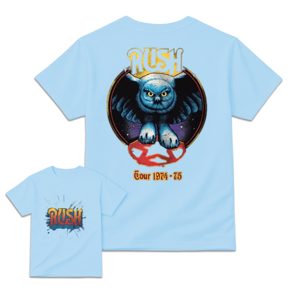 Classic Rock Tour 1974-75 Owl T-Shirt - Vintage Retro Double Sided Concert Graphic Tee