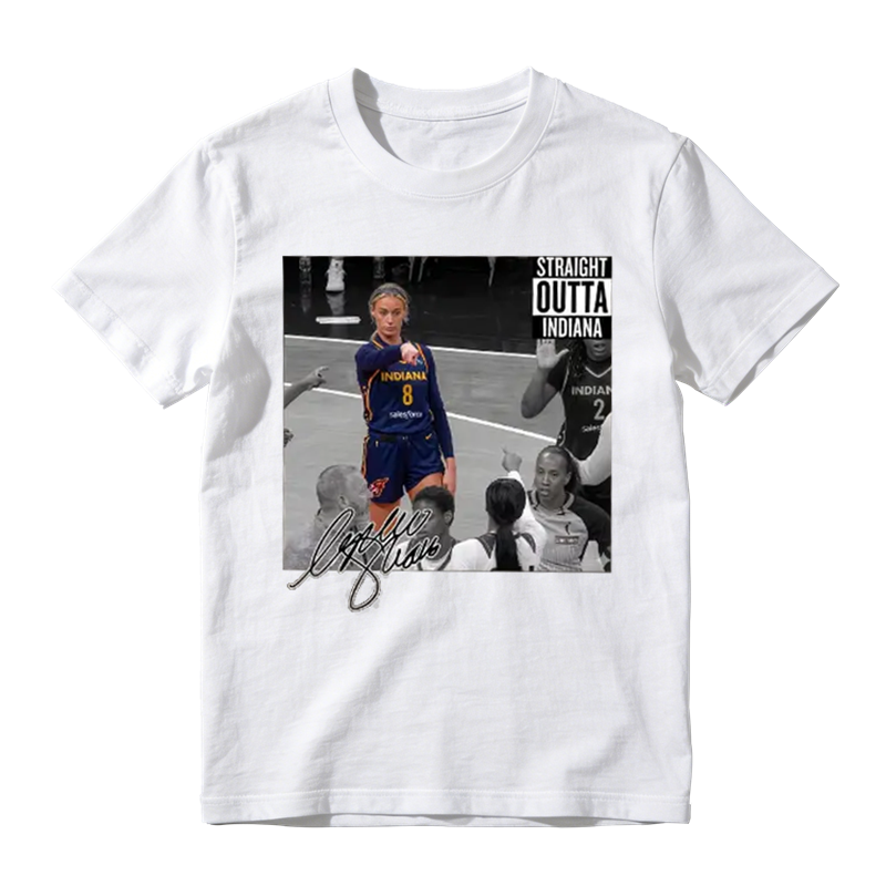 Straight Outta Indiana Basketball Graphic T-Shirt