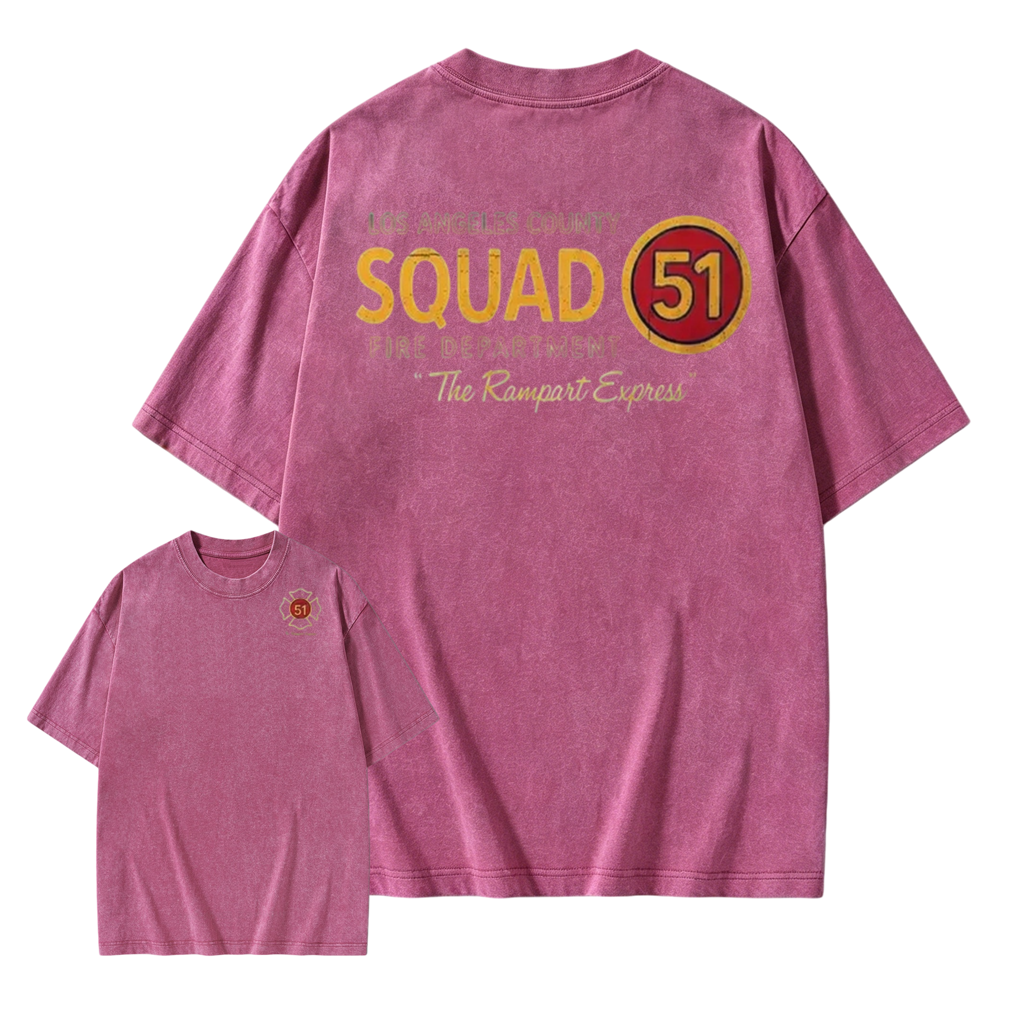 Los Angeles County Squad 51 Fire Department Washed T-Shirt