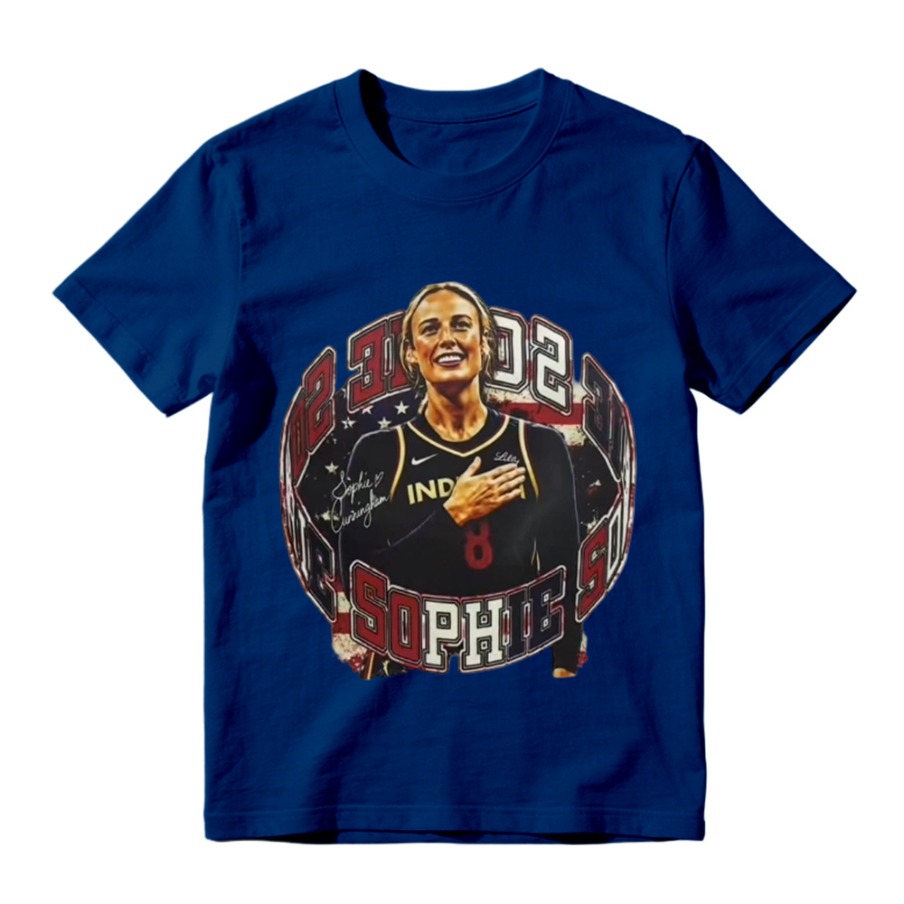 Sophie Cunningham Retro Graphic Tee - Indiana Fever #8 WNBA Fan T-Shirt for Men & Women