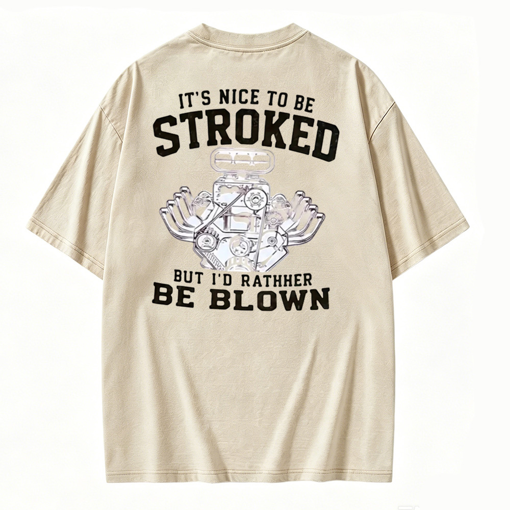 Funny Car Engine Stroker Blown Motor Graphic Washed T-shirt