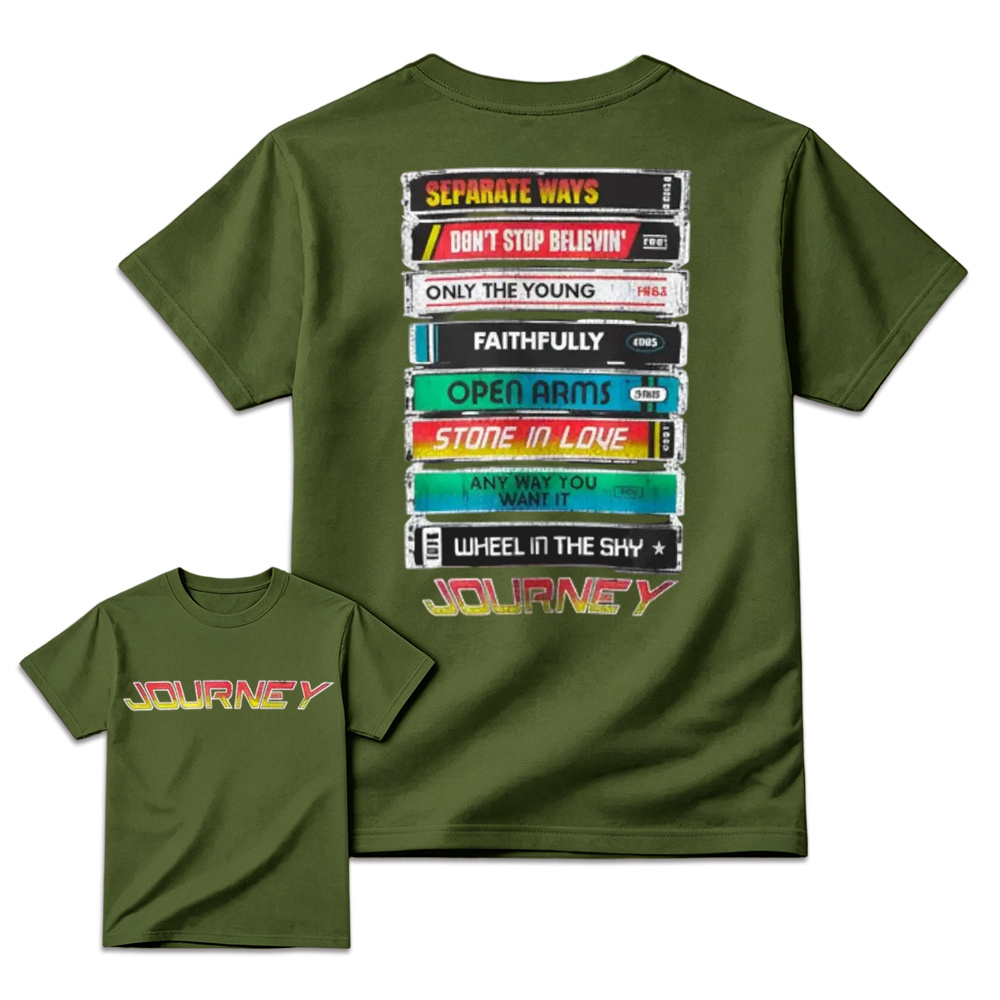  Journey Band Cassette Tape Graphic T-Shirt 