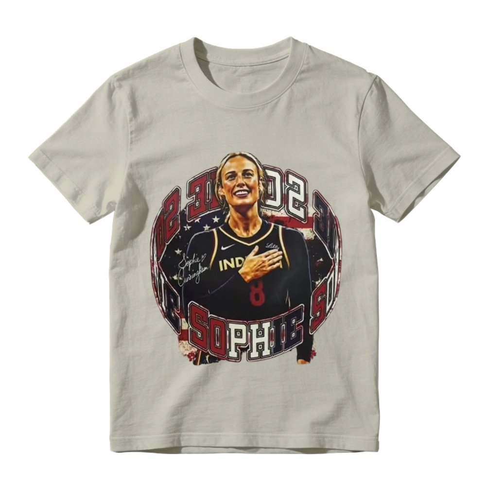 Sophie Cunningham Retro Graphic Tee - Indiana Fever #8 WNBA Fan T-Shirt for Men & Women
