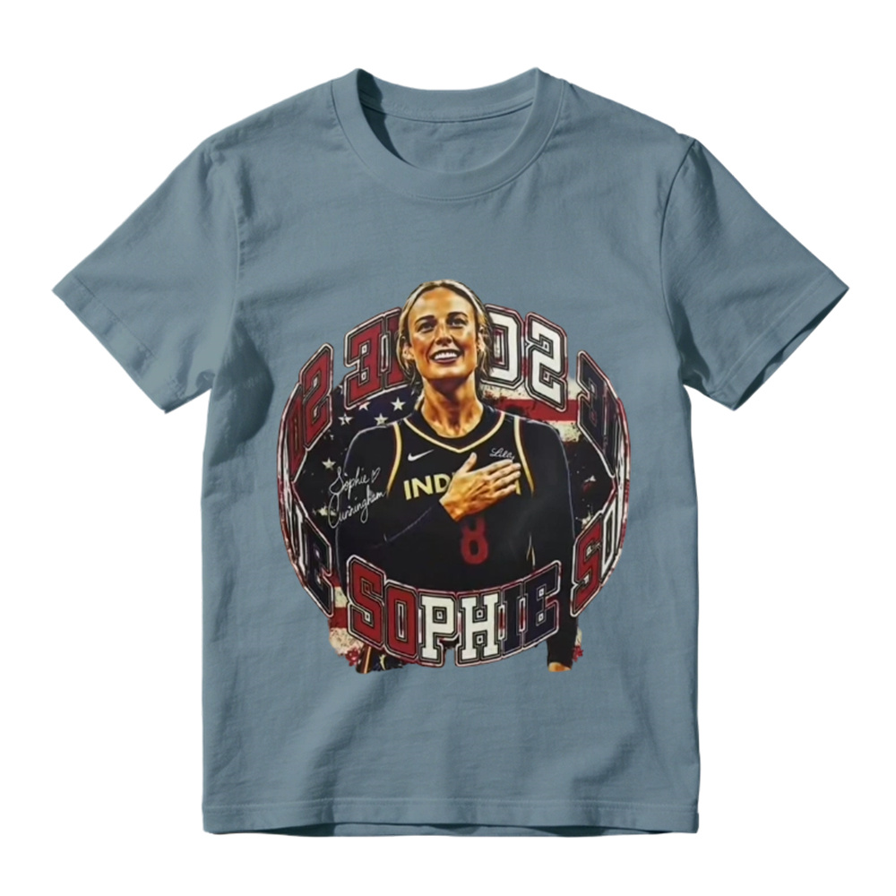 Sophie Cunningham Retro Graphic Tee - Indiana Fever #8 WNBA Fan T-Shirt for Men & Women