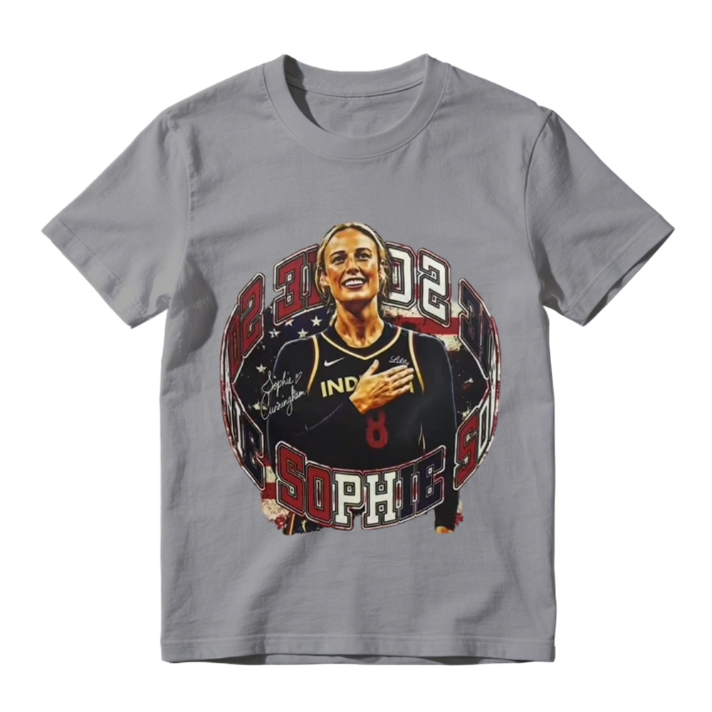 Sophie Cunningham Retro Graphic Tee - Indiana Fever #8 WNBA Fan T-Shirt for Men & Women