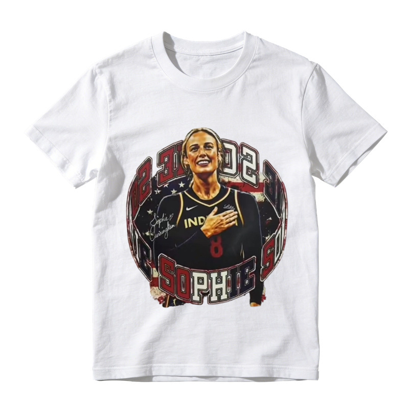 Sophie Cunningham Retro Graphic Tee - Indiana Fever #8 WNBA Fan T-Shirt for Men & Women