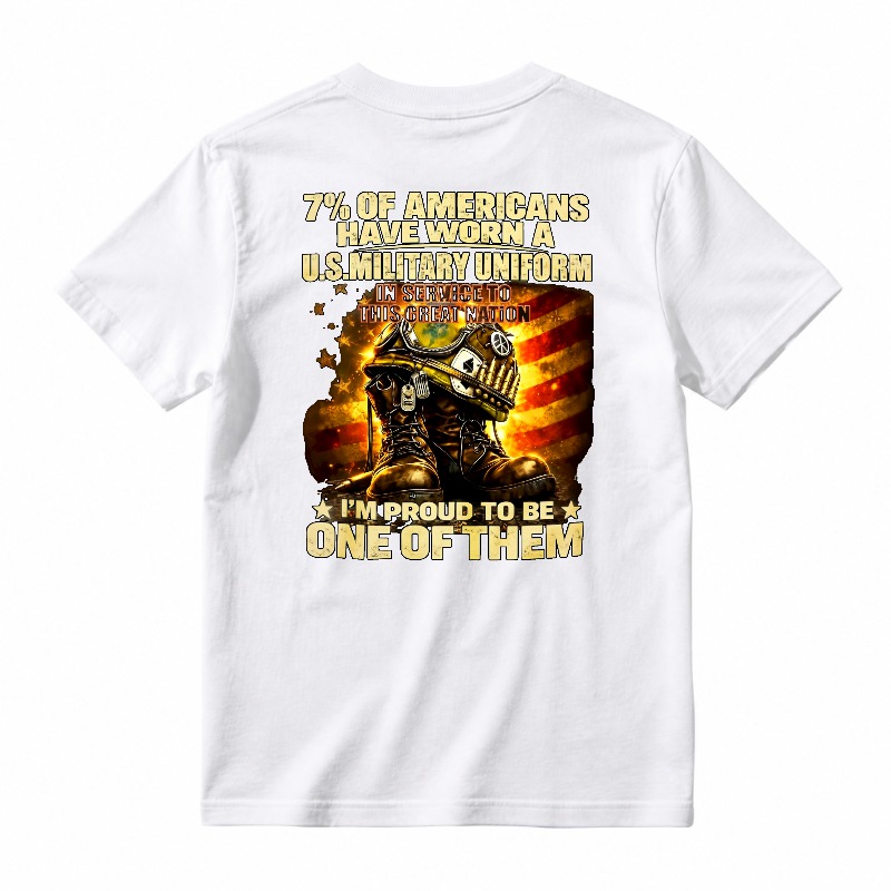 Proud American Military Veteran Service Graphic Tee Design tshirt 100% cotton