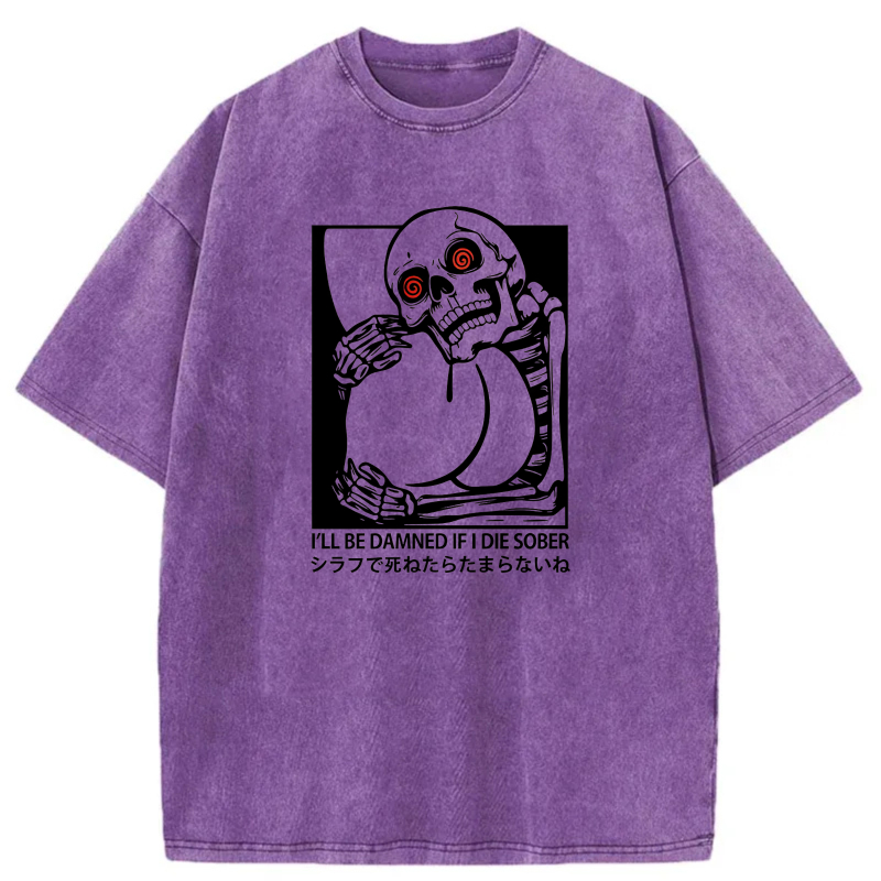Skeleton With Red Eyes Holding Bottle tshirt 100% cotton