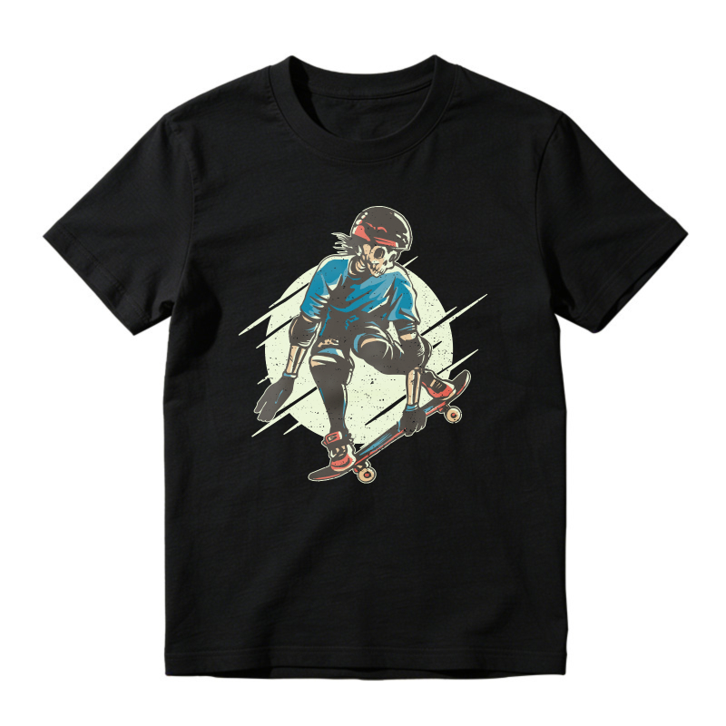 Skateboarder With Helmet And Pads Doing Trick, Unisex Classic T-shirt