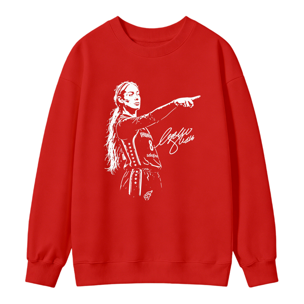 Woman Pointing Finger Graphic Print Sweatshirt