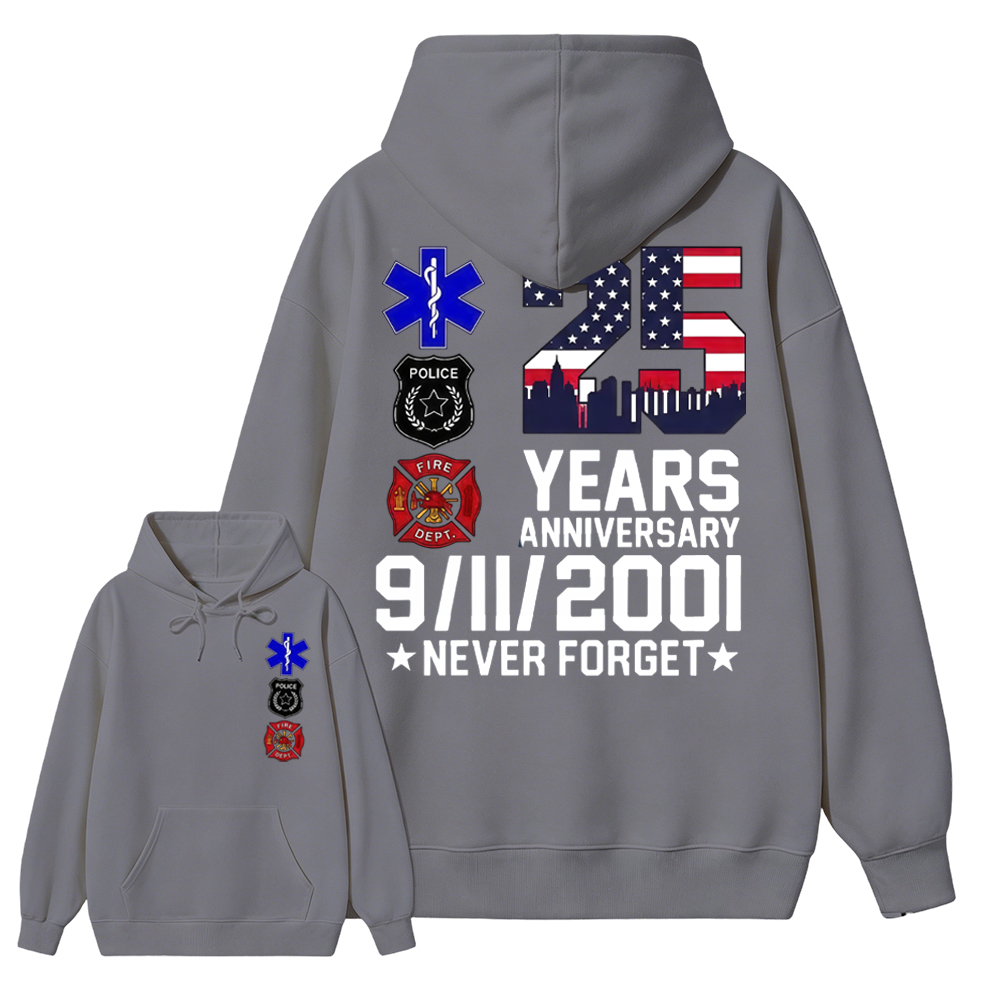Unisex 9/11 25th Anniversary Memorial T-Shirt - Never Forget Graphic  Hoodie