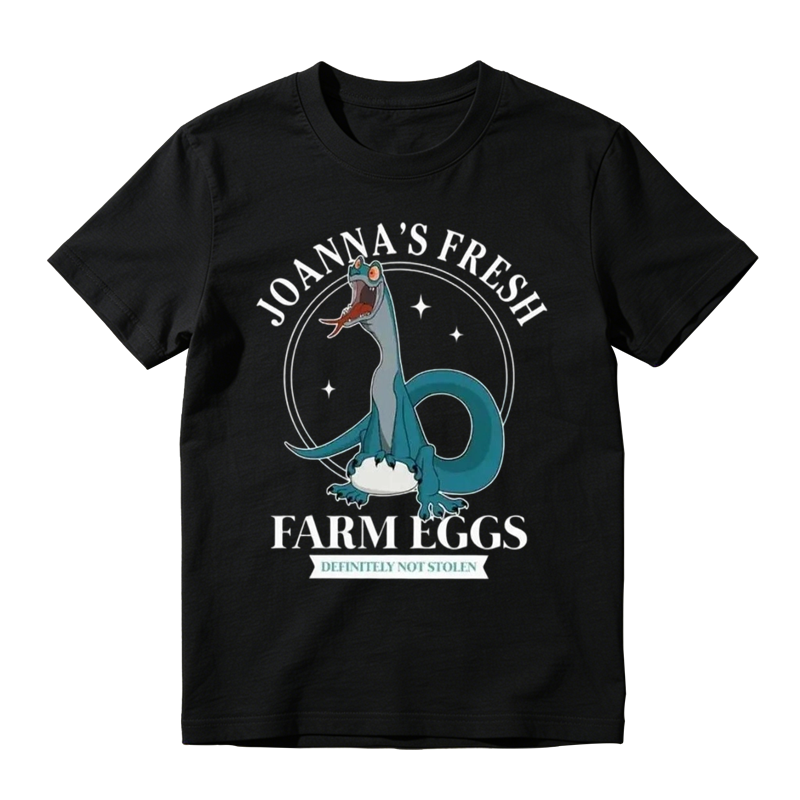 Joanna's Fresh Farm Eggs Dragon Funny Graphic T-Shirt