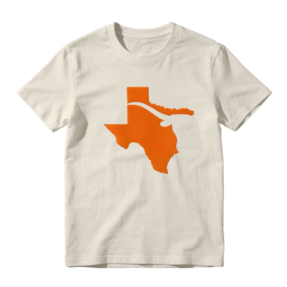 Minimal Texas Map Graphic Tee Unisex Solid Color State Outline T-Shirt