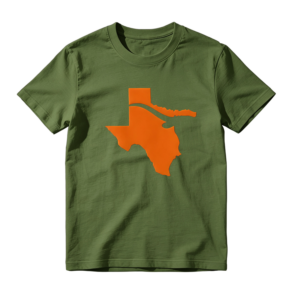 Minimal Texas Map Graphic Tee Unisex Solid Color State Outline T-Shirt