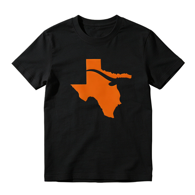 Minimal Texas Map Graphic Tee Unisex Solid Color State Outline T-Shirt