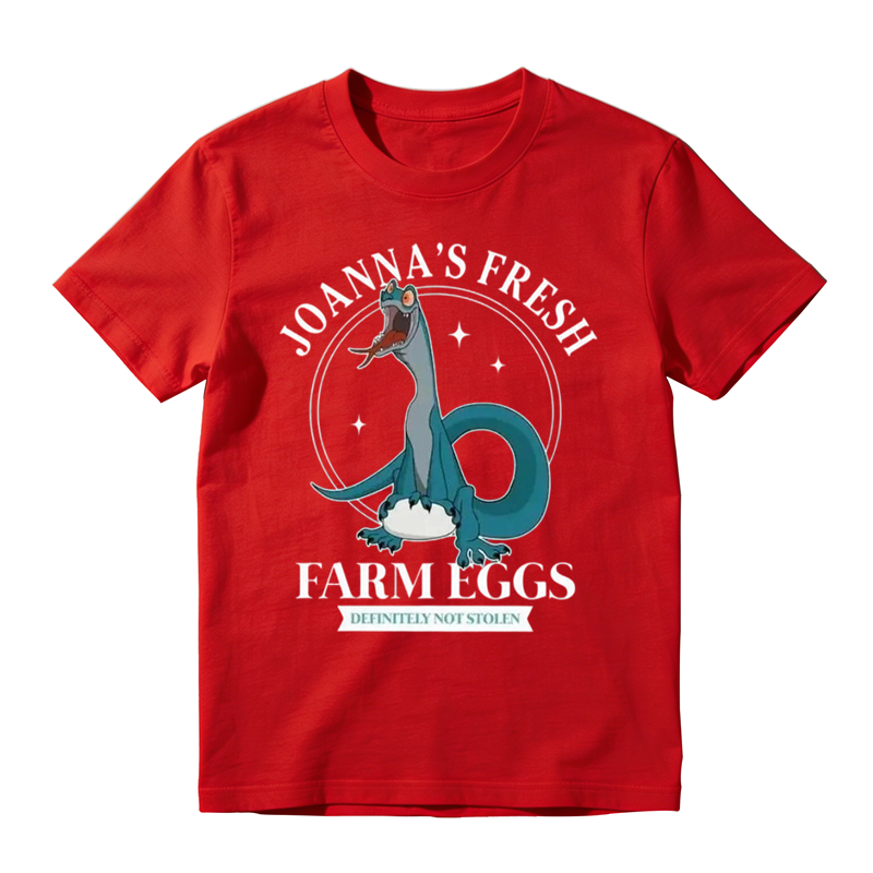 Joanna's Fresh Farm Eggs Dragon Funny Graphic T-Shirt