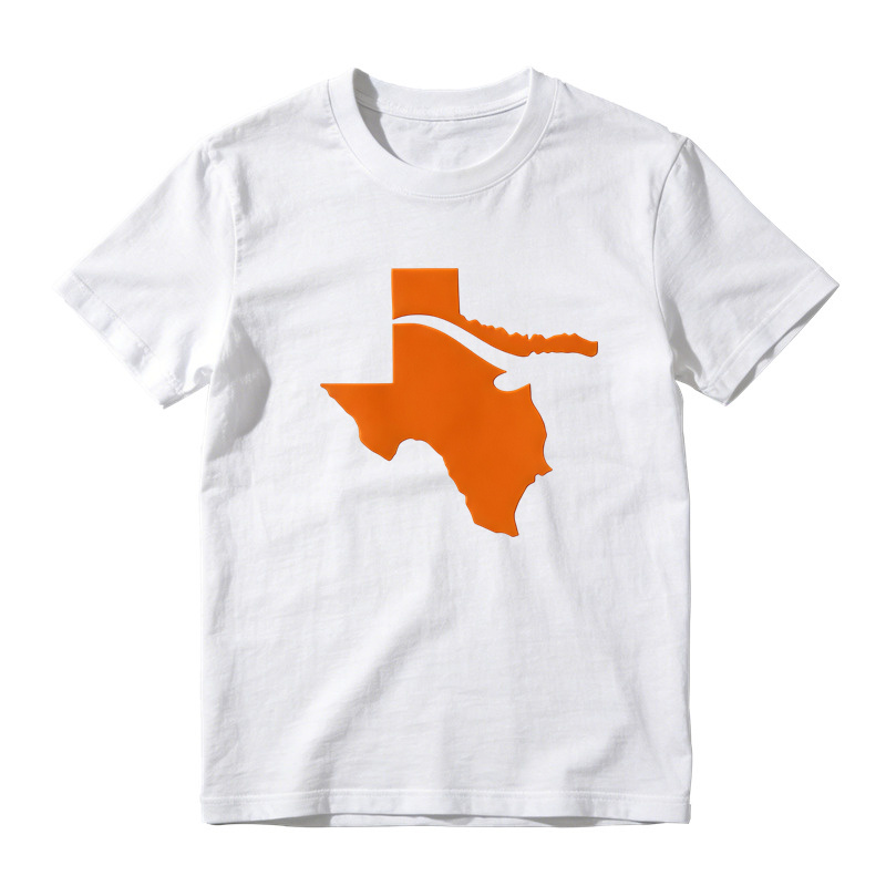Minimal Texas Map Graphic Tee Unisex Solid Color State Outline T-Shirt