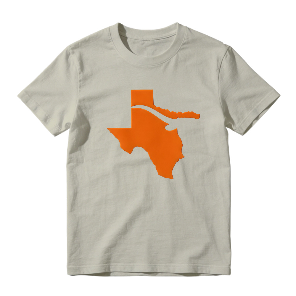 Minimal Texas Map Graphic Tee Unisex Solid Color State Outline T-Shirt
