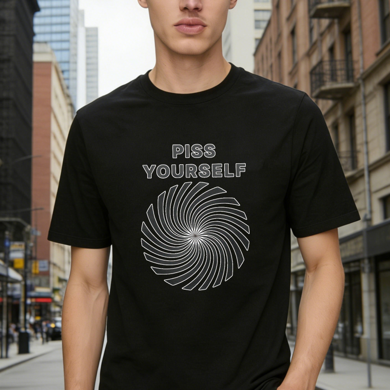 Piss Yourself Spiral Optical Illusion Graphic T-shirt