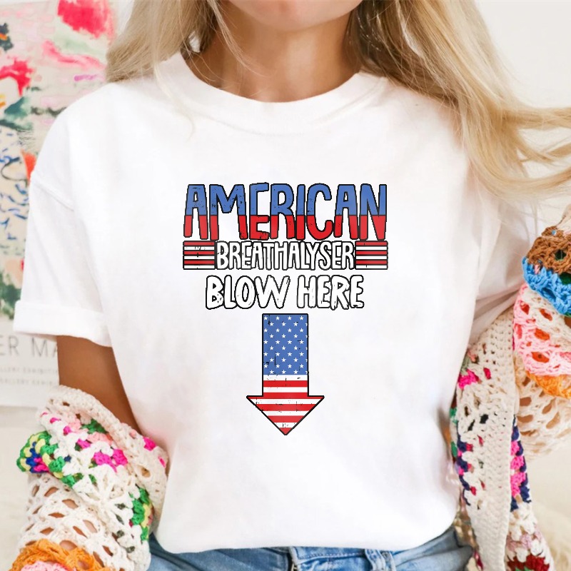 American Breathalyzer Blow Here Arrow Usa Flag Unisex Classic T-shirt