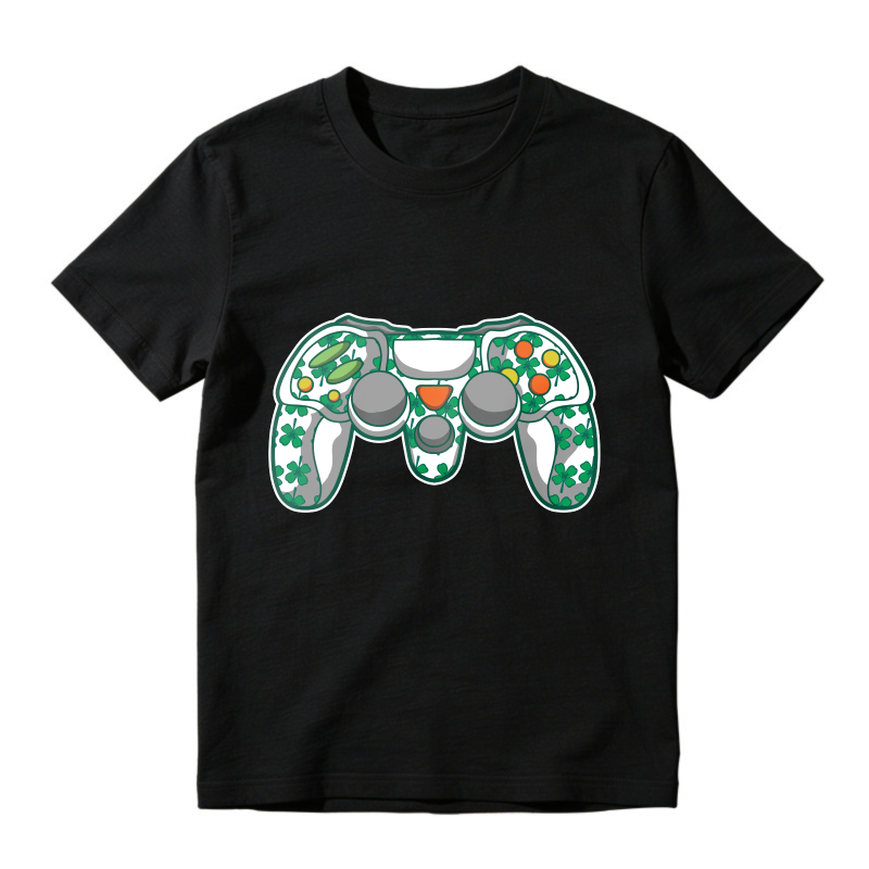 St Patrick Day Game Controller With Shamrocks And Leprechaun Hat, Unisex Classic T-shirt