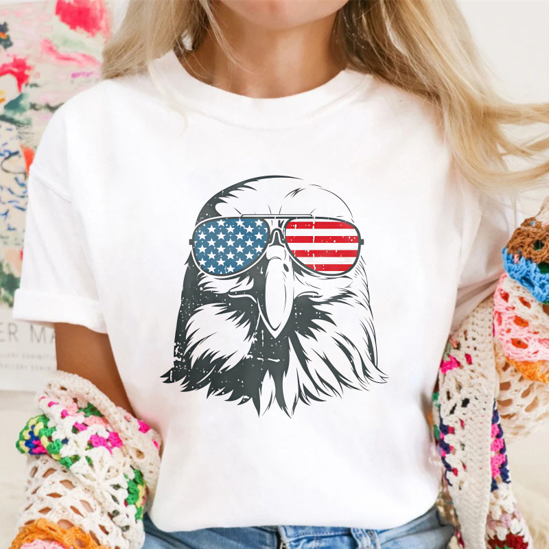 American Eagle With Usa Flag Sunglasses Unisex Classic T-shirt