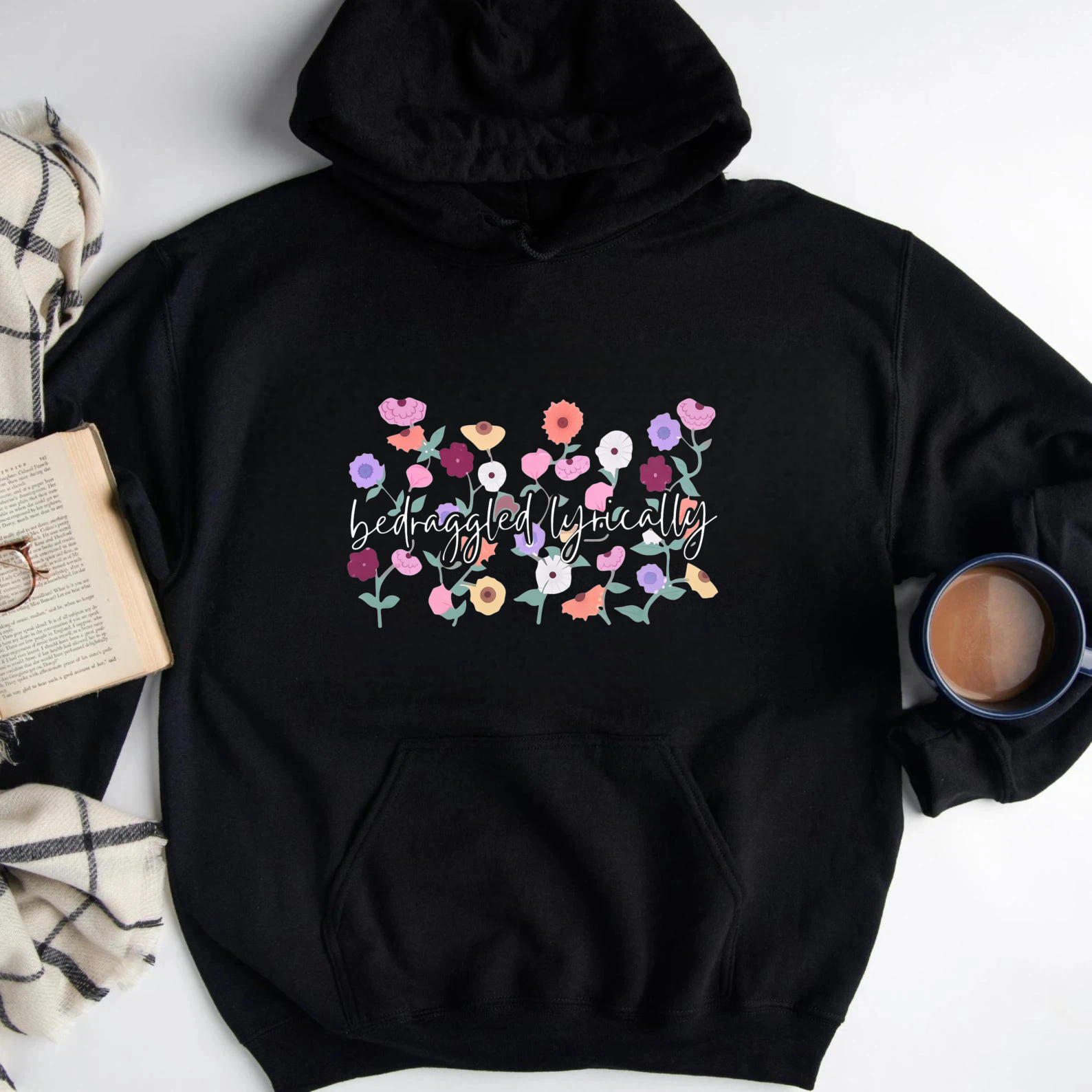 Befuddled Lyrically Floral Pattern Sweatshirt