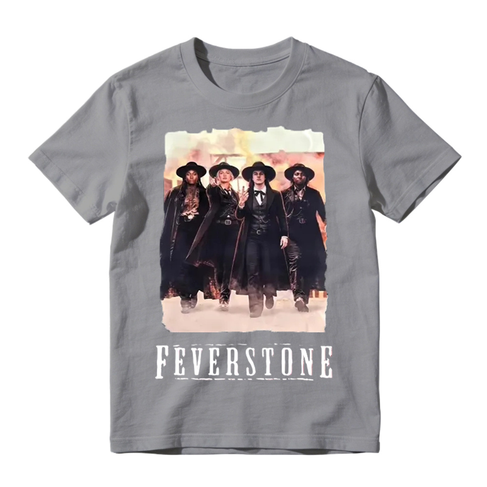 Feverstone Graphic Tee Vintage Western Style Black Outfit T-Shirt