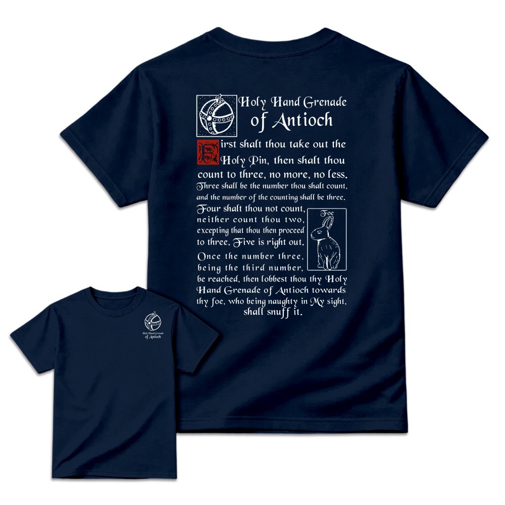 Monty Python Holy Hand Grenade of Antioch Black Cotton T-Shirt