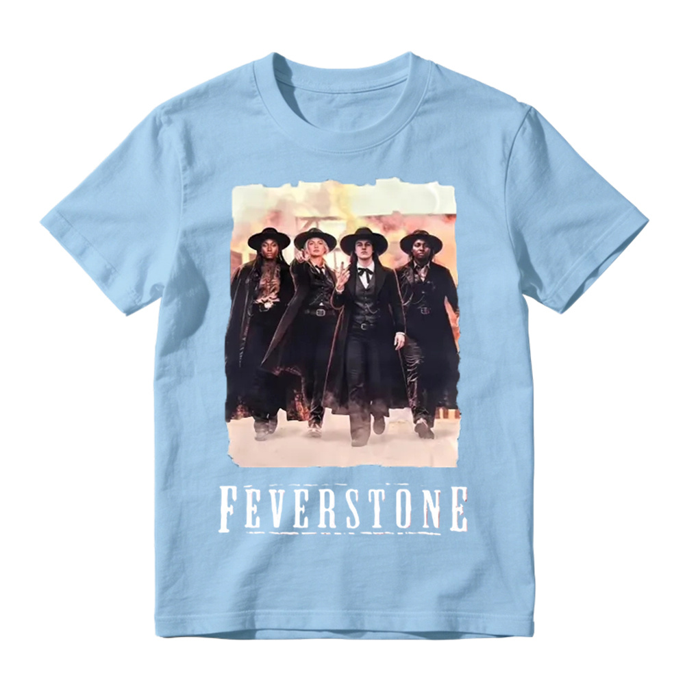 Feverstone Graphic Tee Vintage Western Style Black Outfit T-Shirt
