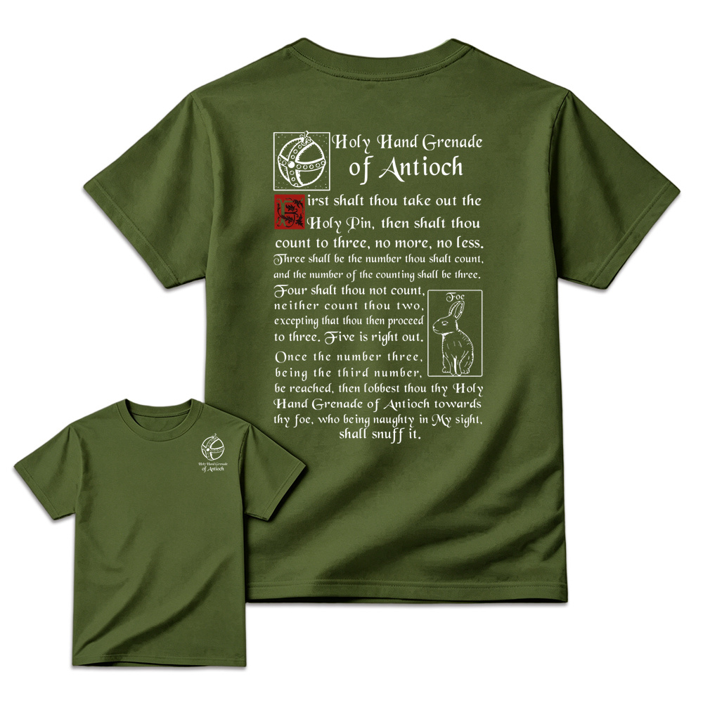 Monty Python Holy Hand Grenade of Antioch Black Cotton T-Shirt