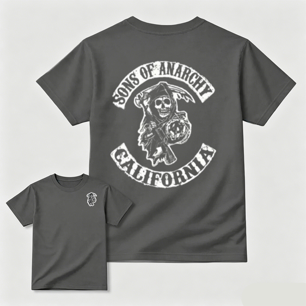 Classic California Skull Back Print T-Shirt