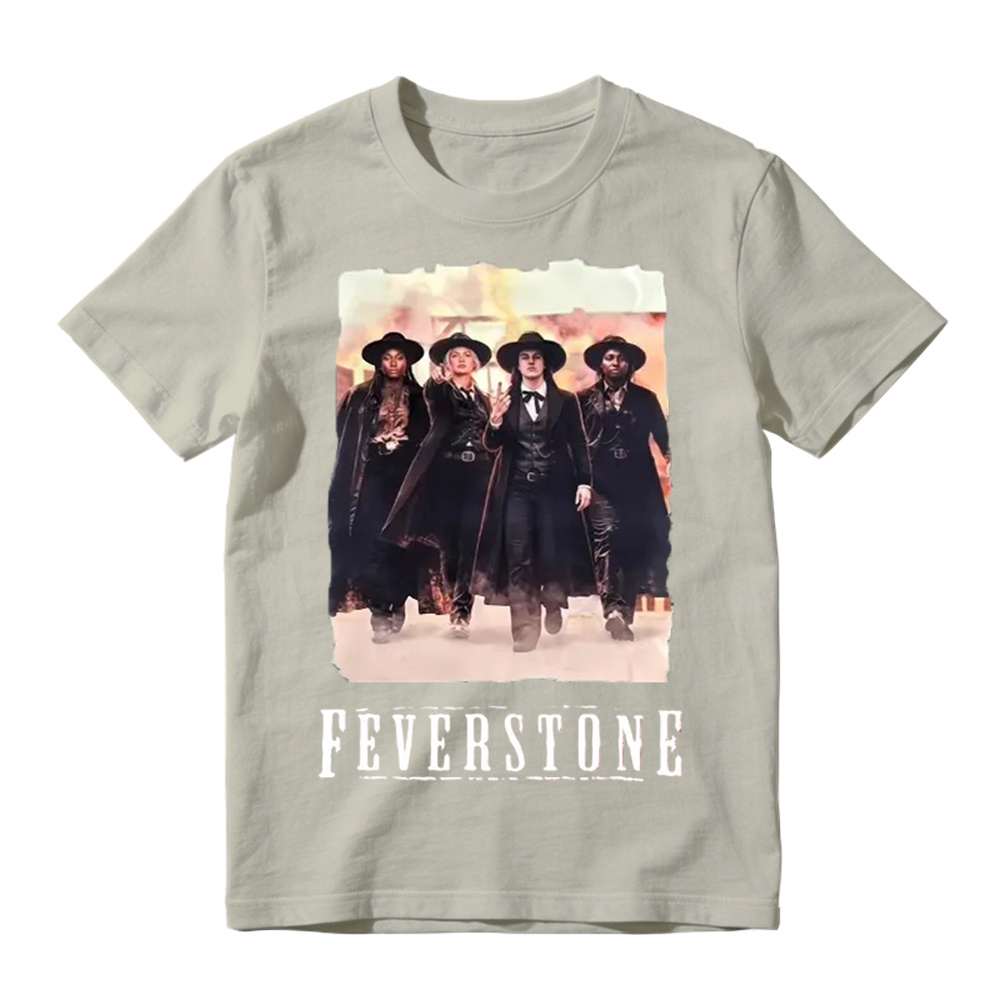 Feverstone Graphic Tee Vintage Western Style Black Outfit T-Shirt