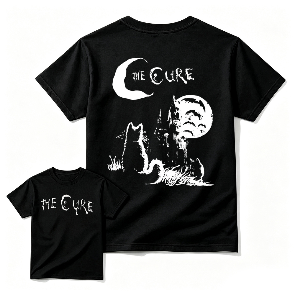 The Cure - Moon & Cat Graphic Retro Rock T-Shirt