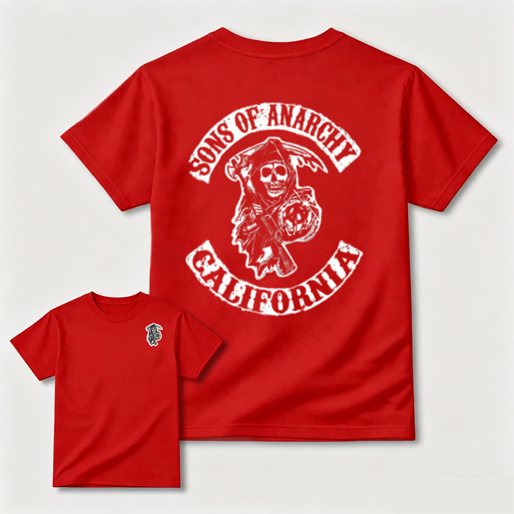 Classic California Skull Back Print T-Shirt