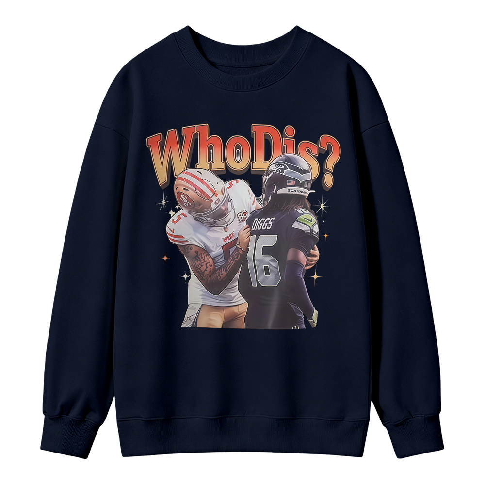 Who Dis Football Rivalry Graphic Sweatshirt - Funny Football Player Meme Sports Sweatshirt