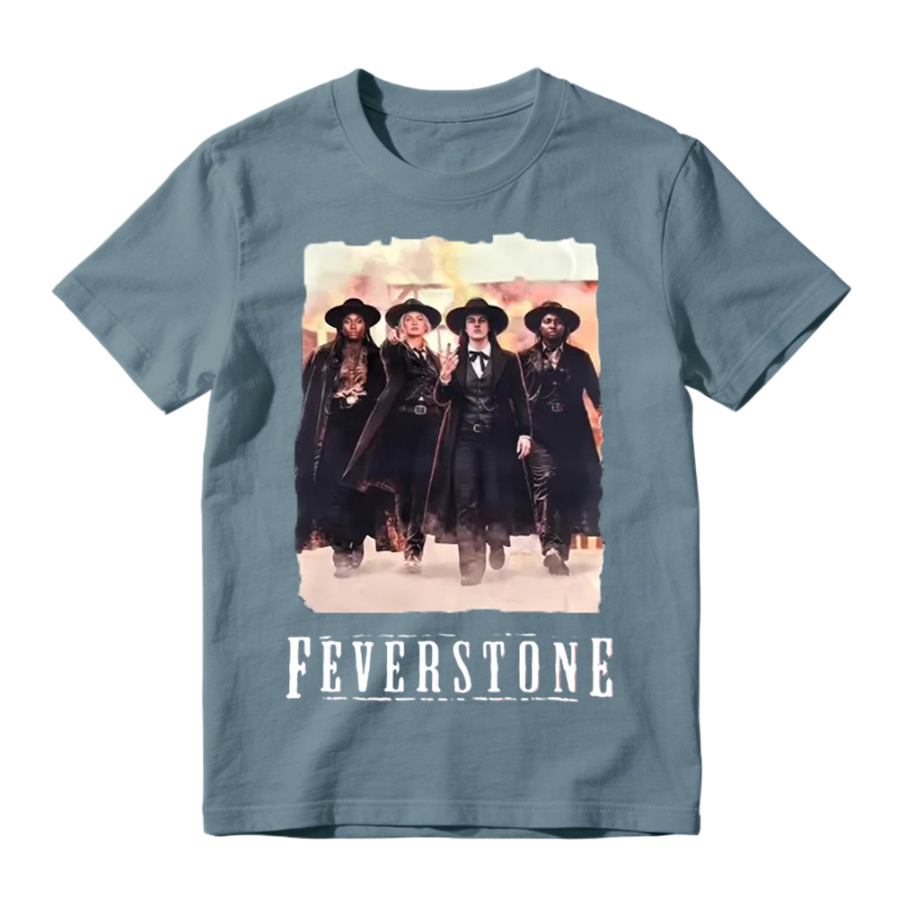 Feverstone Graphic Tee Vintage Western Style Black Outfit T-Shirt