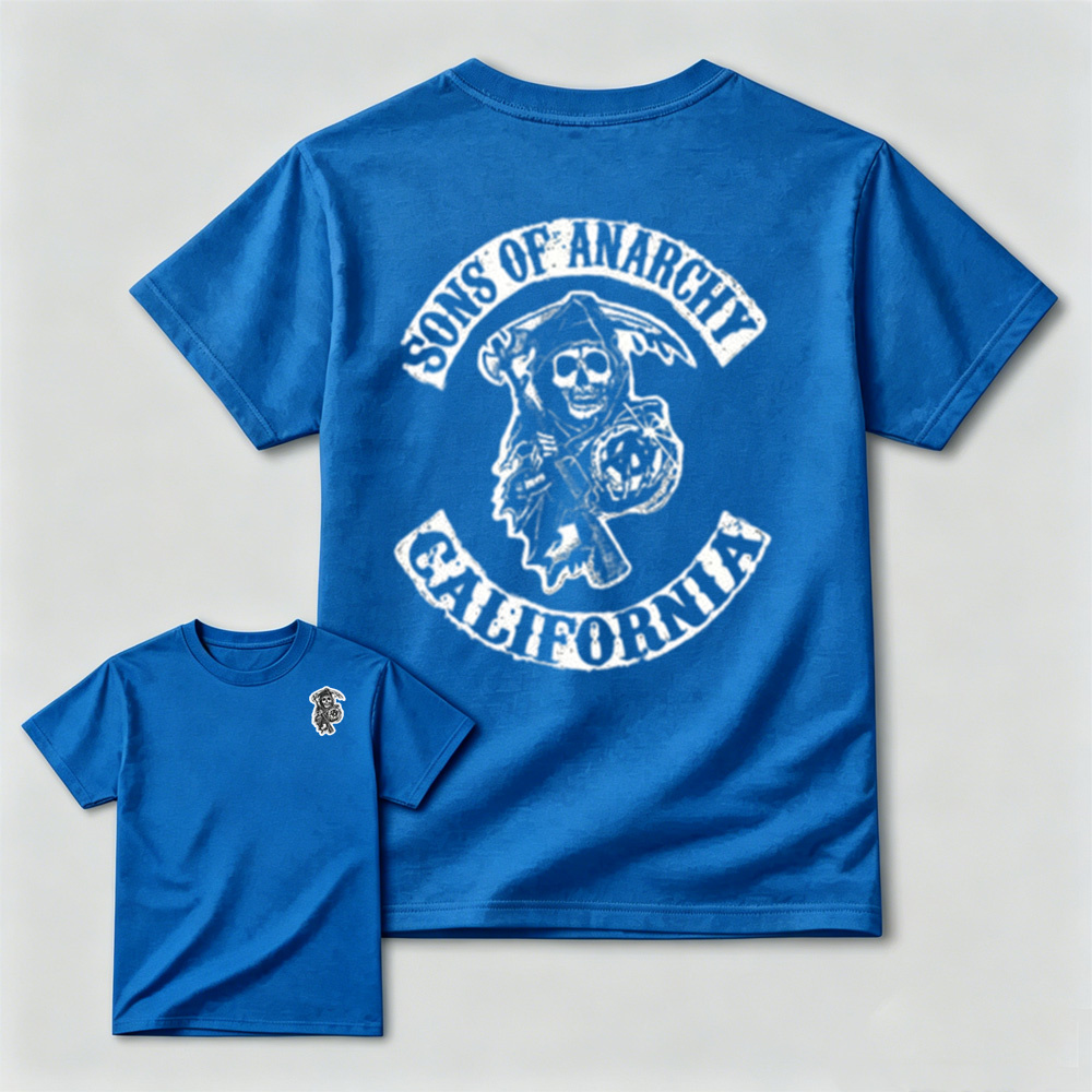 Classic California Skull Back Print T-Shirt