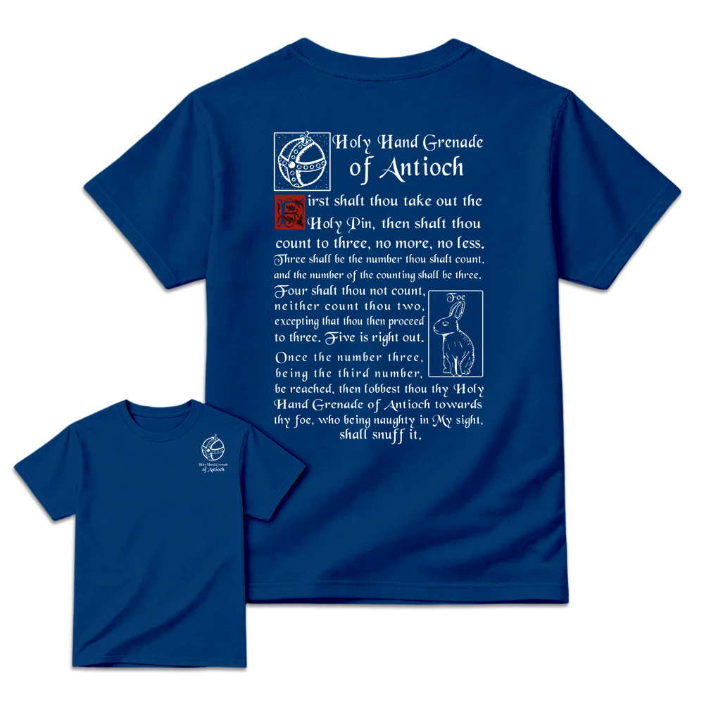 Monty Python Holy Hand Grenade of Antioch Black Cotton T-Shirt