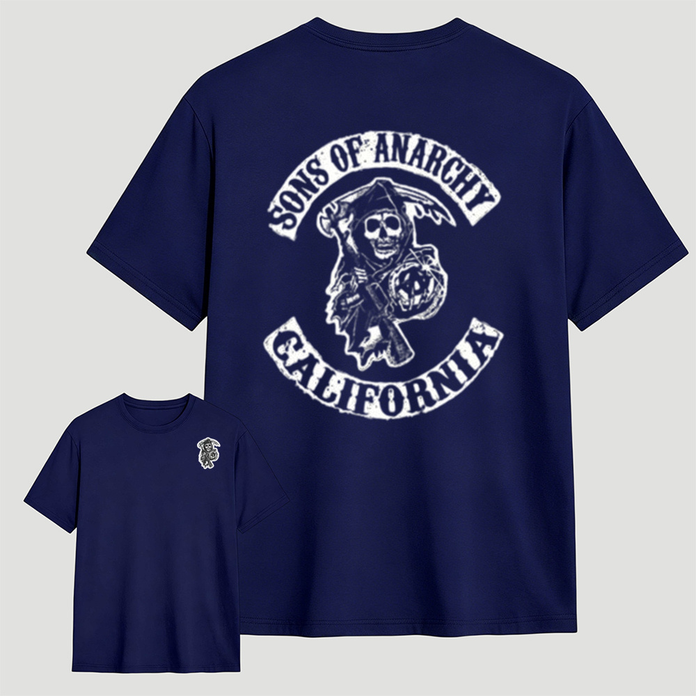 Classic California Skull Back Print T-Shirt