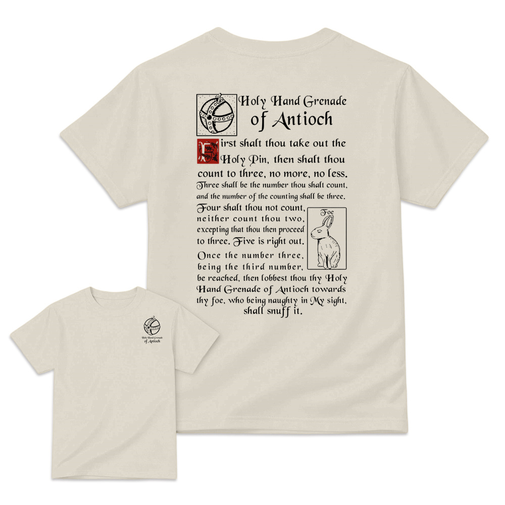 Monty Python Holy Hand Grenade of Antioch Black Cotton T-Shirt