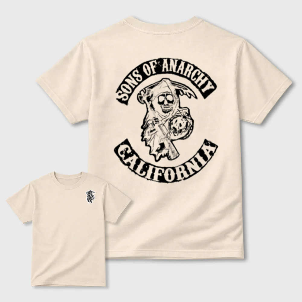 Classic California Skull Back Print T-Shirt