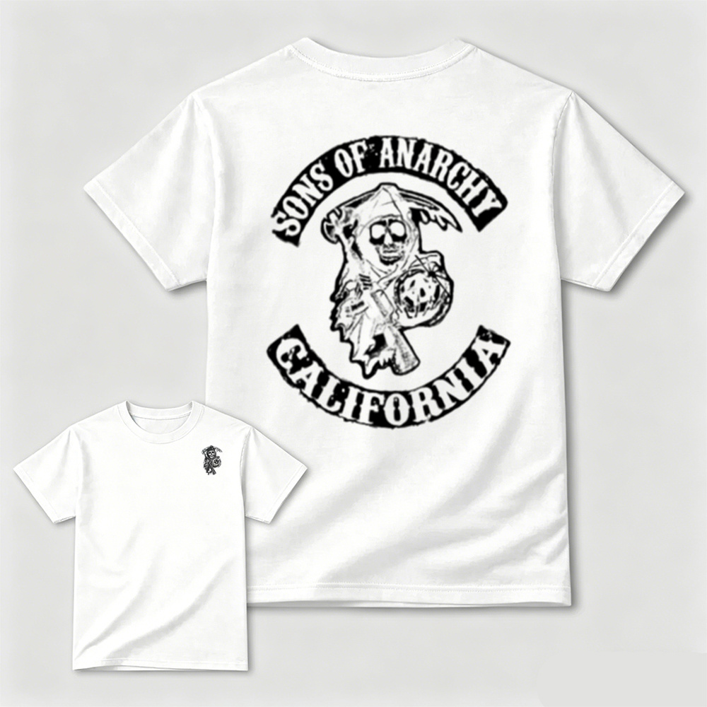 Classic California Skull Back Print T-Shirt