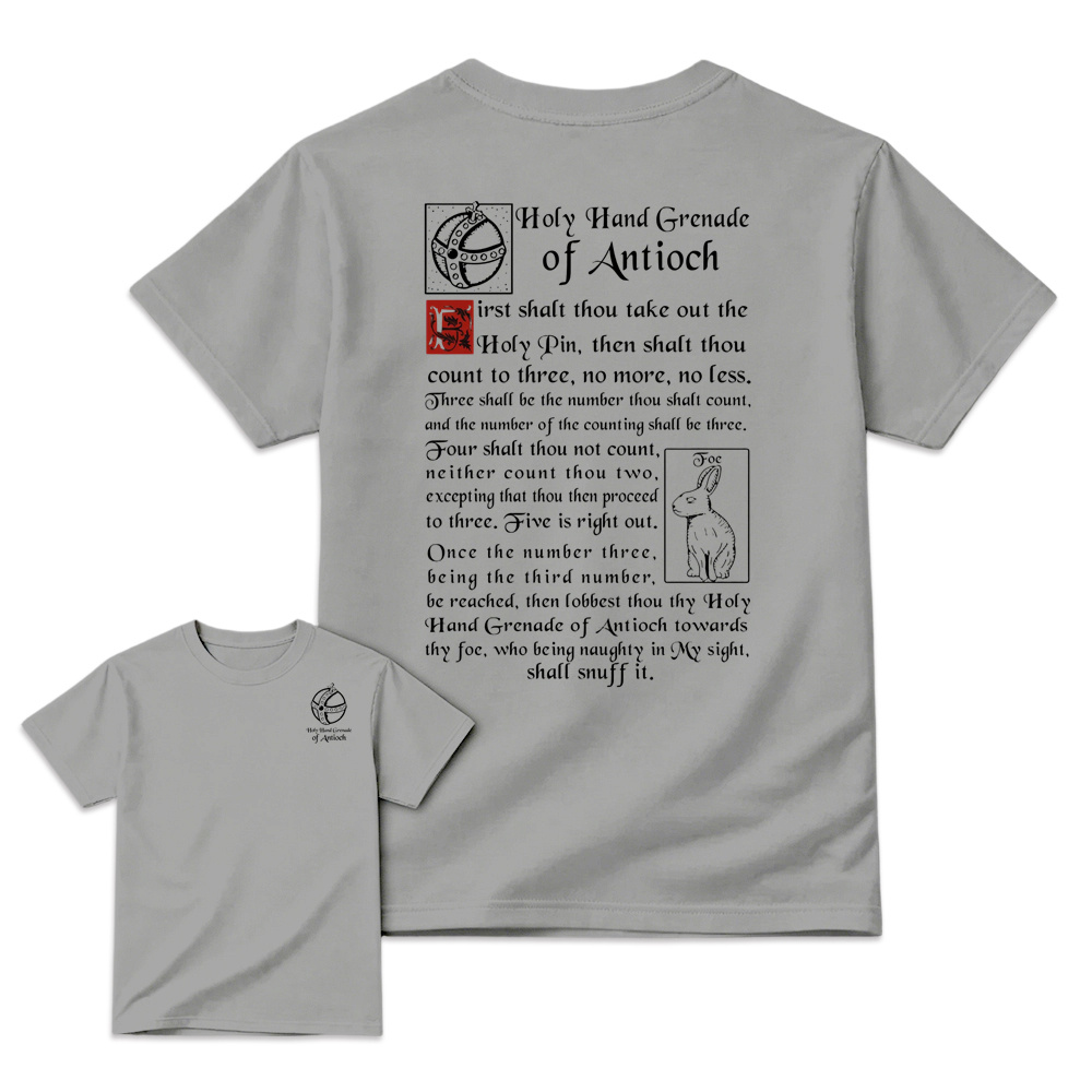 Monty Python Holy Hand Grenade of Antioch Black Cotton T-Shirt
